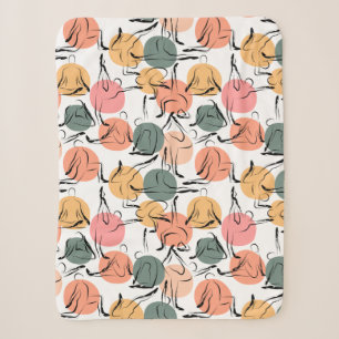 Paarse franjeaap Yoga seamless pattern 13 Sherpa Deken