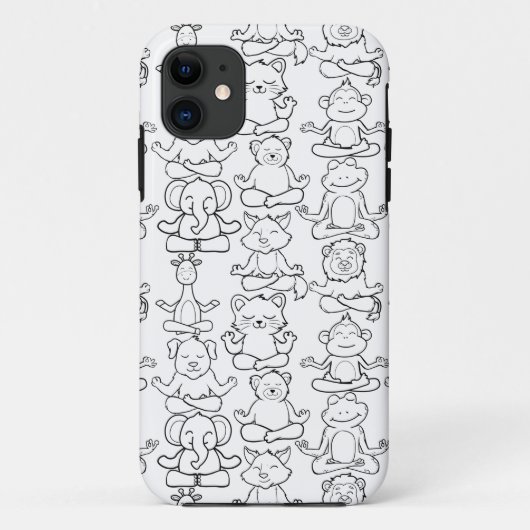 Paarse franjeaap Yoga seamless pattern 16 Case-Mate iPhone Case (Achterkant)
