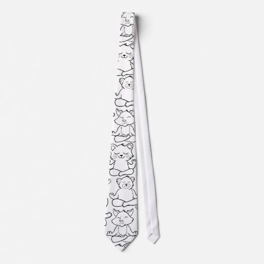 Paarse franjeaap Yoga seamless pattern 16 Stropdas (Voorkant)