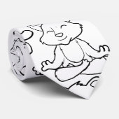Paarse franjeaap Yoga seamless pattern 16 Stropdas (Opgerold)