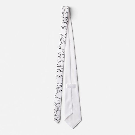 Paarse franjeaap Yoga seamless pattern 16 Stropdas (Achterkant)