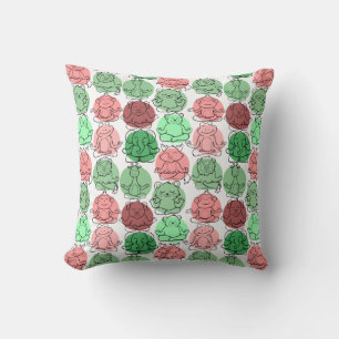 Paarse franjeaap Yoga seamless pattern 18 Kussen