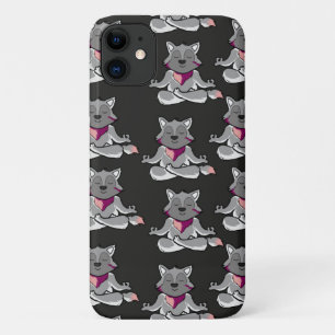 Paarse franjeaap Yoga seamless pattern 19 iPhone 11 Hoesje