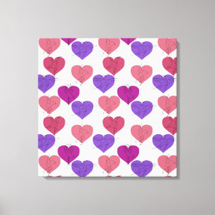 Paarse franjeaap Yoga seamless pattern 1 Canvas Afdruk