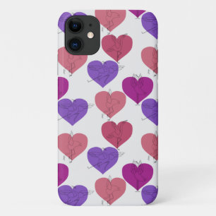 Paarse franjeaap Yoga seamless pattern 1 iPhone 11 Hoesje