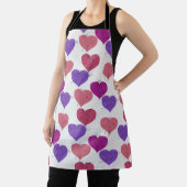 Paarse franjeaap Yoga seamless pattern 1 Schort (Insitu)