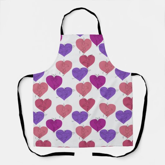 Paarse franjeaap Yoga seamless pattern 1 Schort (Voorkant)