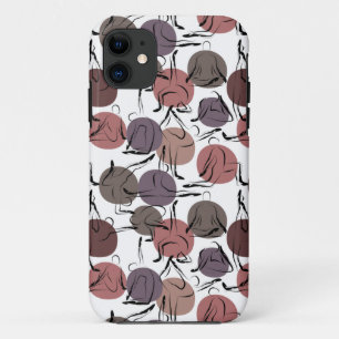 Paarse franjeaap Yoga seamless pattern 22 iPhone 11 Hoesje