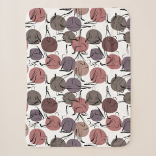 Paarse franjeaap Yoga seamless pattern 22 Sherpa Deken
