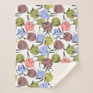 Paarse franjeaap Yoga seamless pattern 25 Sherpa Deken