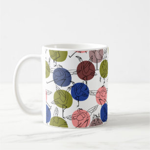 Paarse franjeaap Yoga seamless pattern 34 Koffiemok