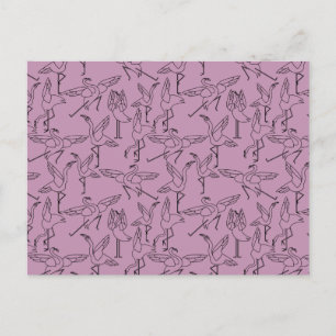 Paarse franjeaap Yoga seamless pattern 36 Briefkaart