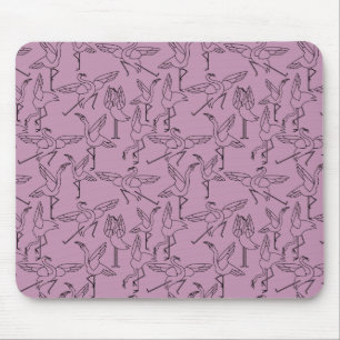 Paarse franjeaap Yoga seamless pattern 36 Muismat