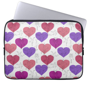 Paarse franjeaap Yoga seamless pattern 3 Laptop Sleeve
