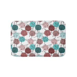 Paarse franjeaap Yoga seamless pattern 41 Badmat