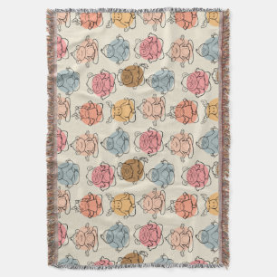 Paarse franjeaap Yoga seamless pattern 42 Deken