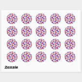 Paarse franjeaap Yoga seamless pattern 4 Ronde Sticker (Vel)