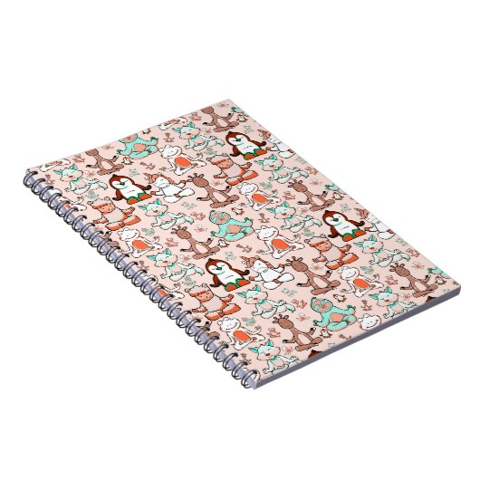 Paarse franjeaap Yoga seamless pattern 51 Notitieboek (Rechterzijde)