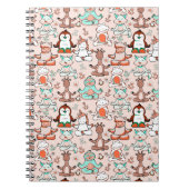 Paarse franjeaap Yoga seamless pattern 51 Notitieboek (Voorkant)