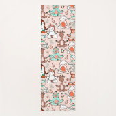 Paarse franjeaap Yoga seamless pattern 51 Yogamat (Voorkant)