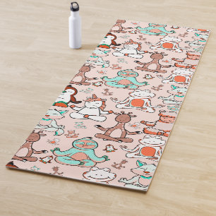 Paarse franjeaap Yoga seamless pattern 51 Yogamat