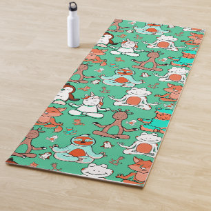Paarse franjeaap Yoga seamless pattern 53 Yogamat