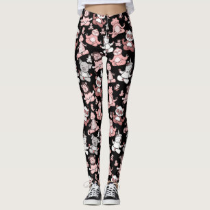 Paarse franjeaap Yoga seamless pattern 55 Leggings