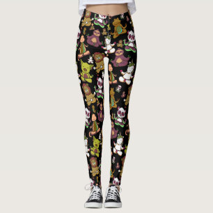 Paarse franjeaap Yoga seamless pattern 57 Leggings