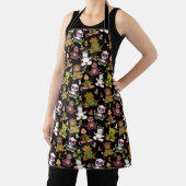 Paarse franjeaap Yoga seamless pattern 57 Schort (Insitu)