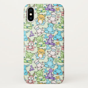 Paarse franjeaap Yoga seamless pattern 63 iPhone X Hoesje