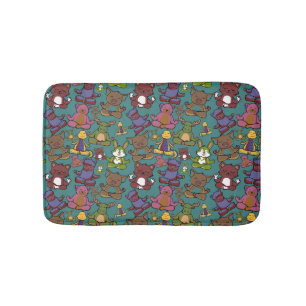 Paarse franjeaap Yoga seamless pattern 65 Badmat