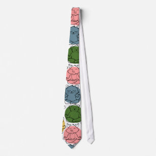 Paarse franjeaap Yoga seamless pattern 9 Stropdas