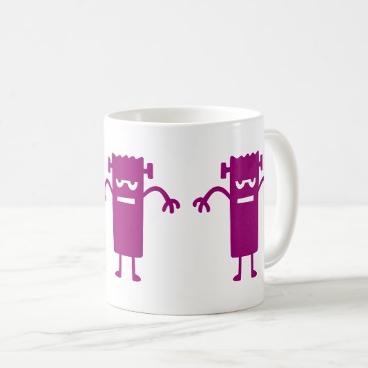 Paarse Frankenstein Halloween Clip Art Coffee Mok (Voorkant rechts)