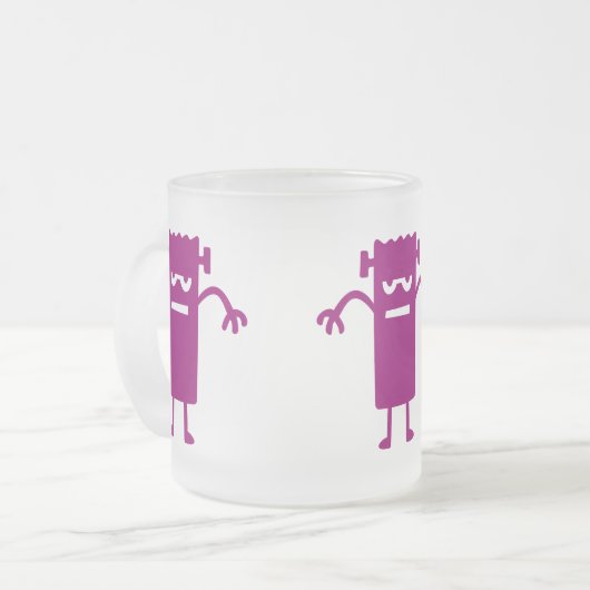 Paarse Frankenstein Halloween Clip Art Coffee Mok (Voorkant links)