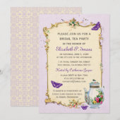 Paarse Franse Bridal Tea Kaart (Voorkant / Achterkant)
