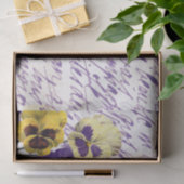 Paarse Franse Script Pansy Flower Tissuepapier (Geschenk)