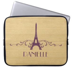 Paarse Franse Vlaamse laptophoes Laptop Sleeve