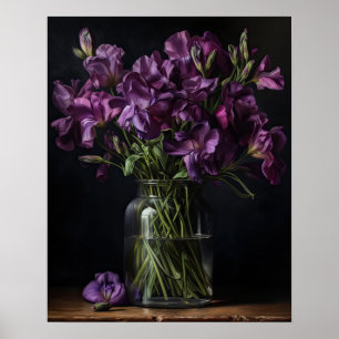 Paarse Freesia Bloemen Art Print Poster