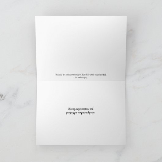 Paarse Freesia Tear Drop Scriptkaart voor sympathi Bedankkaart (Binnen)