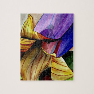 Paarse Fritillary flower original art waterverf Legpuzzel