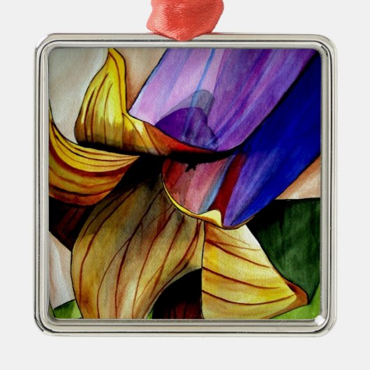 Paarse Fritillary flower original art waterverf Metalen Ornament (Voorkant)