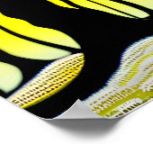 Paarse fruitbomen met een vet gele achtergrond poster (Hoek)