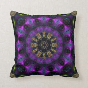 Paarse Fuchsia Fractal Mandala Big Cushion Kussen