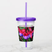 Paarse Fuchsia met roze Sepals Floral Acryl Drinkbeker (Voorkant)