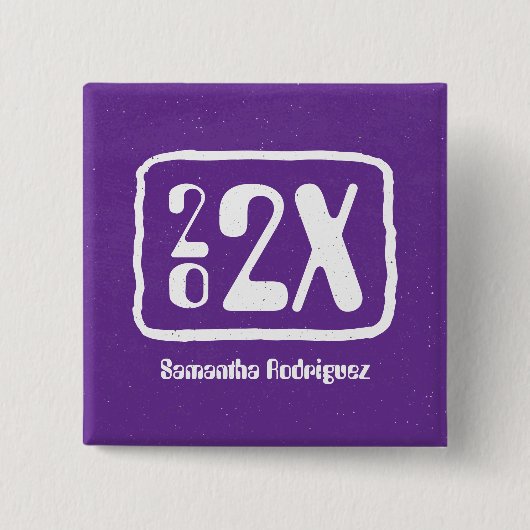 Paarse Funky Class Year Button (Voorkant)