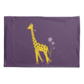 Paarse Funny Roller Skating Giraffe Kussensloop (Achterkant)