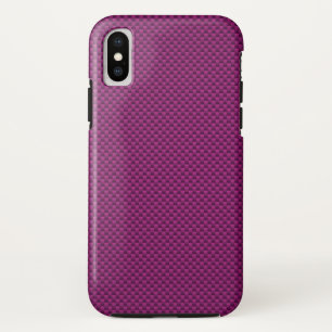 Paarse Fushia-koolstofvezel afdrukken iPhone XS Hoesje