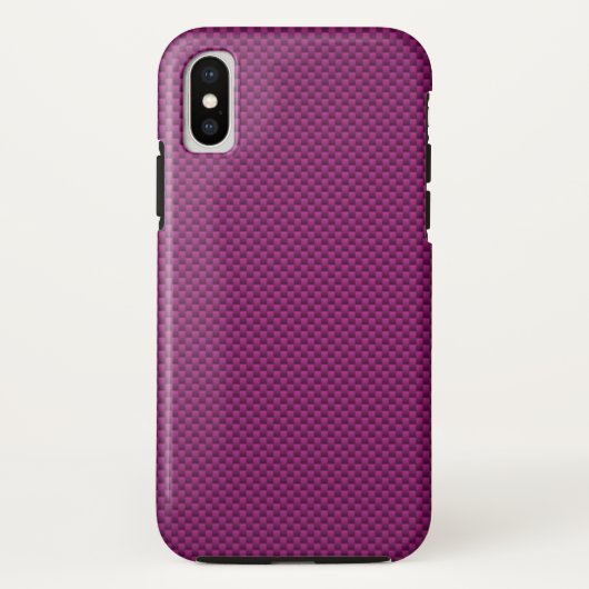 Paarse Fushia-koolstofvezel afdrukken Case-Mate iPhone Case (Achterkant)
