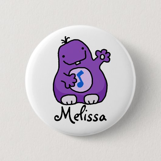 Paarse Fuzzy Wuzzy Badge Ronde Button 5,7 Cm (Voorkant)