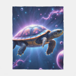 Paarse Galactische Zee Schildpad Fleece Deken